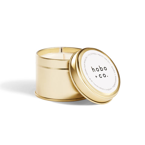 Frankincense & myrrh gold tin candle
