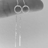 Circle chain threader earrings