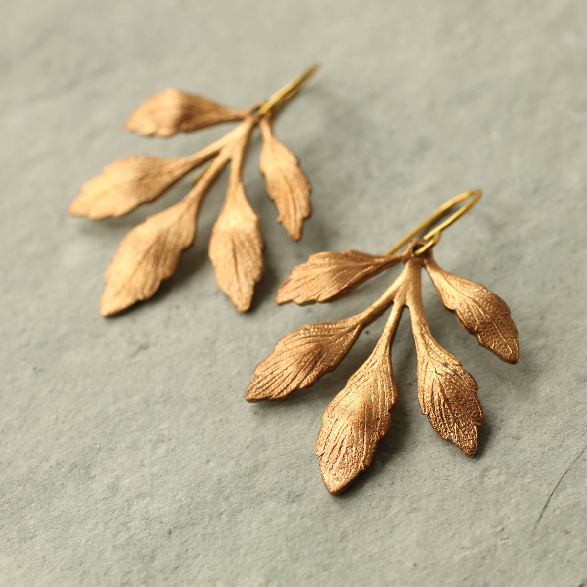 Gold Leaf Chandelier Earrings