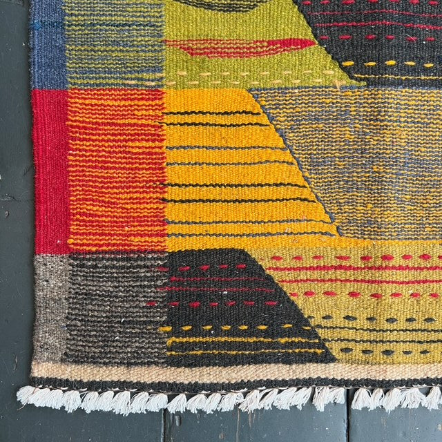 Embroidered flat weave