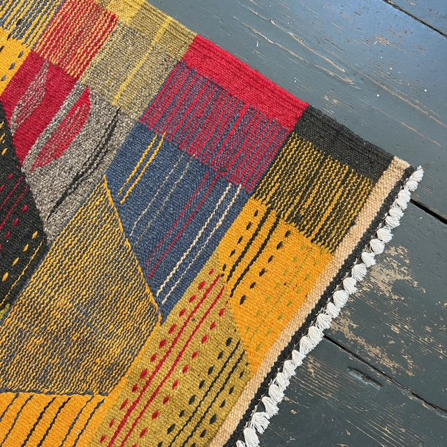 Embroidered flat weave