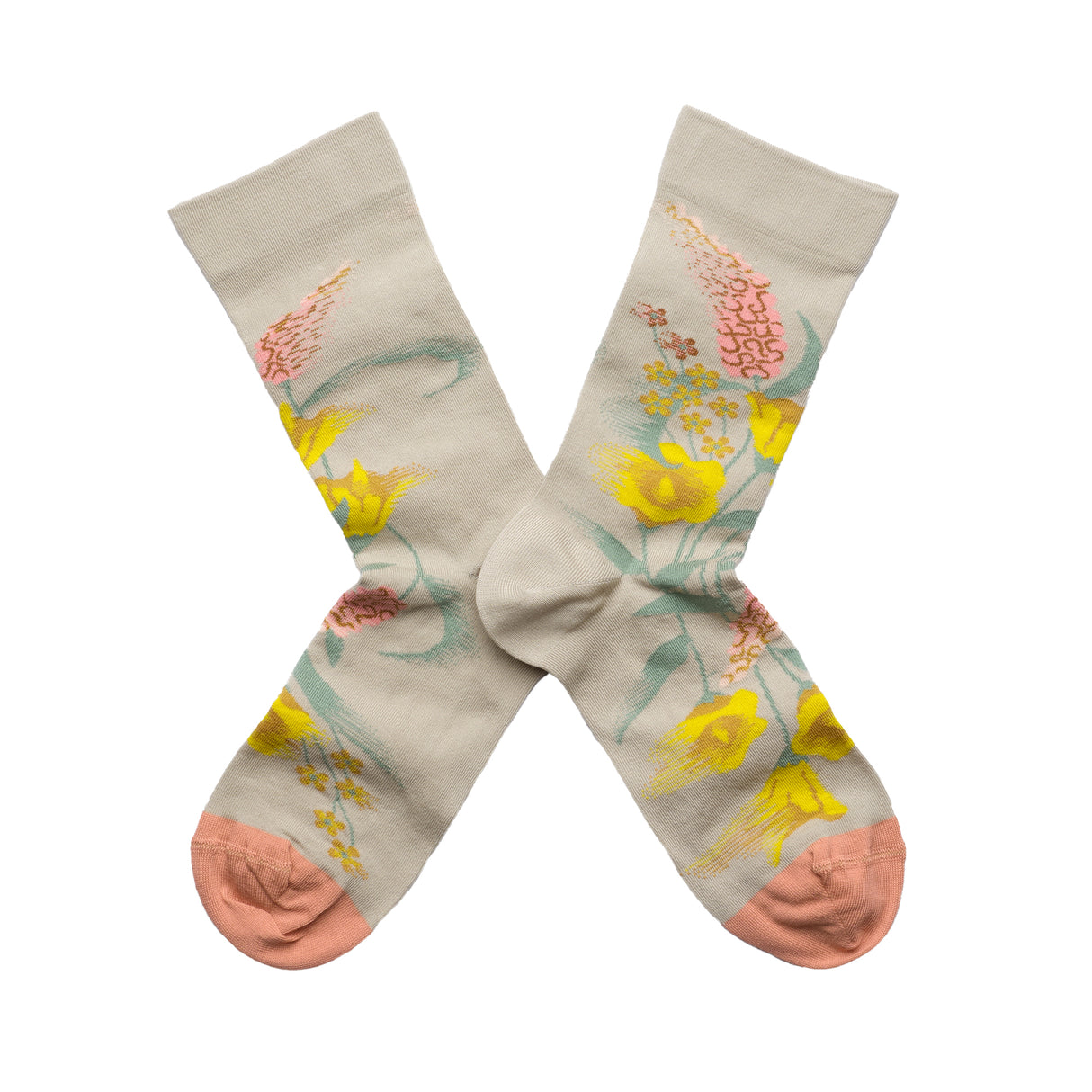 Yellow flower socks