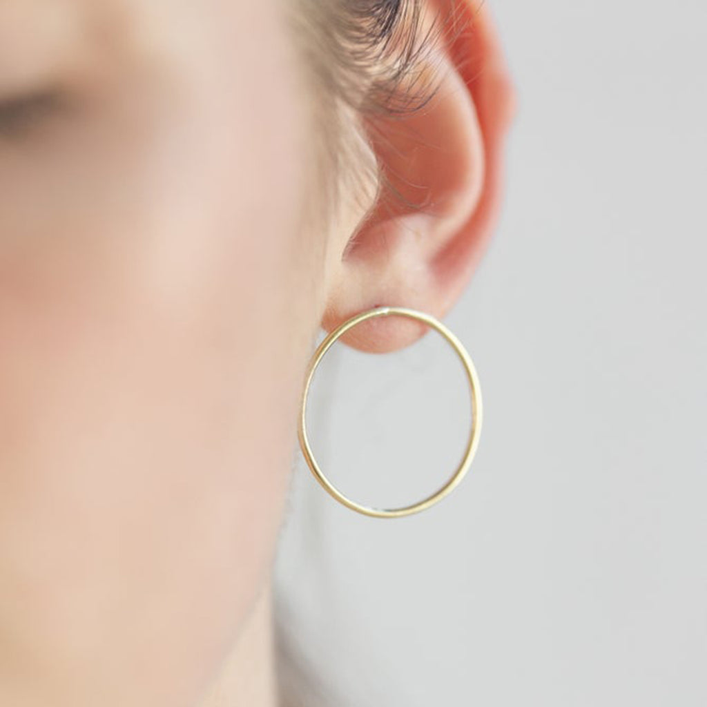 Round flat earrings (brass)