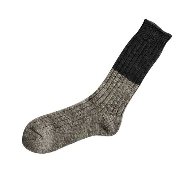Wool & cotton slab socks (charcoal)