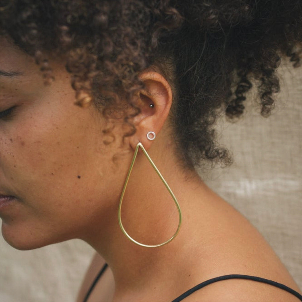 Statement brass drop earrings