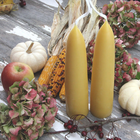 Giant stubby beeswax candles