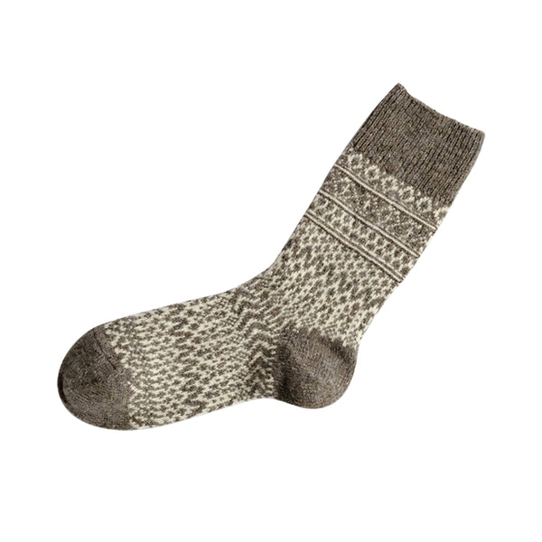 Jacquard wool socks (grey/white)