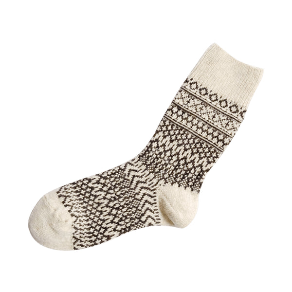 Jacquard wool socks (oatmeal)