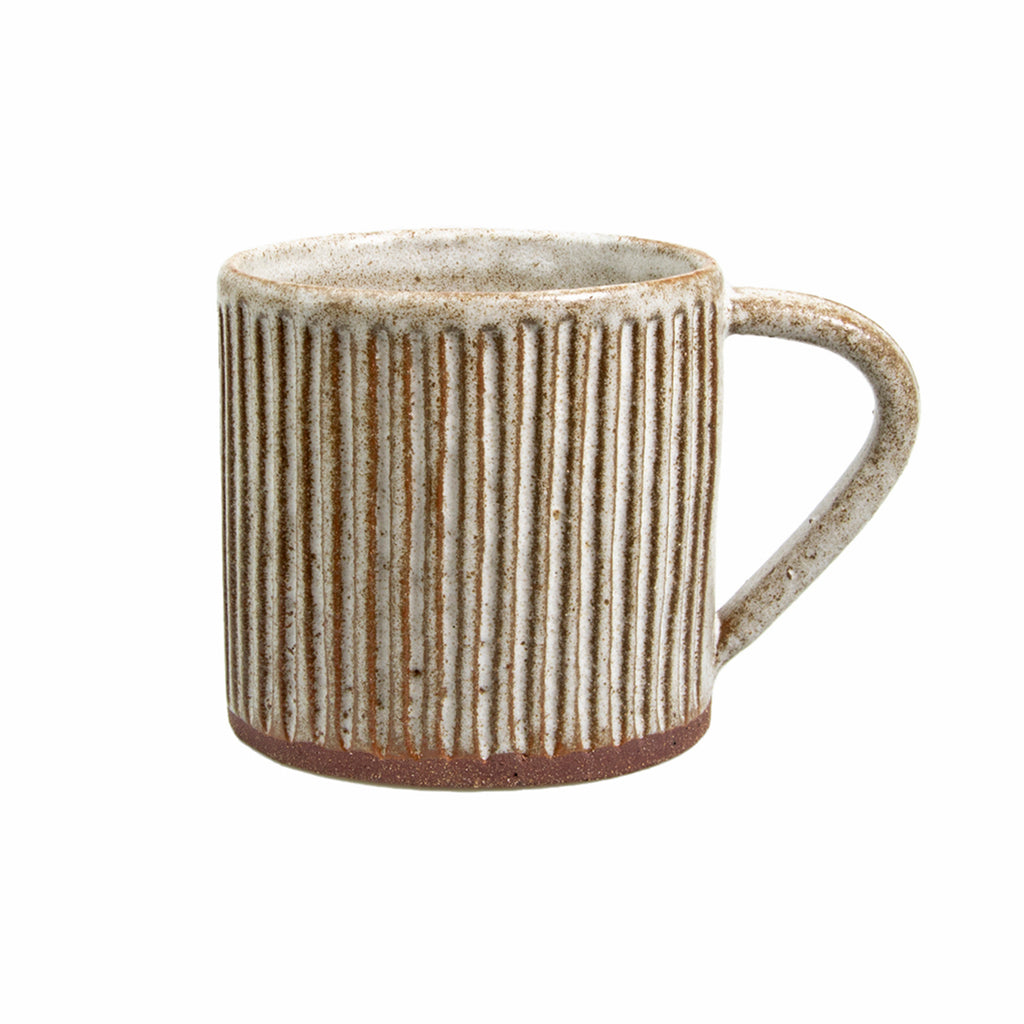 Red stoneware mug